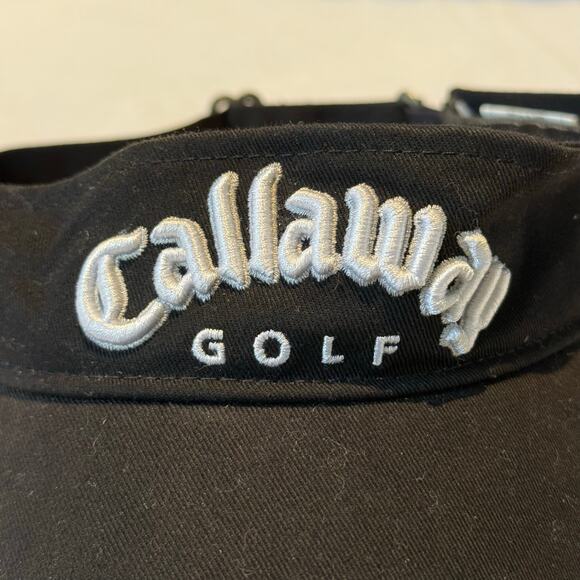 Callaway Men's Golf Visor Black Cap 100% Cotton Hat Adjustable Strap - Picture 1 of 5